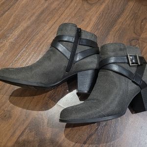 Abella Grey strap ankle boots
